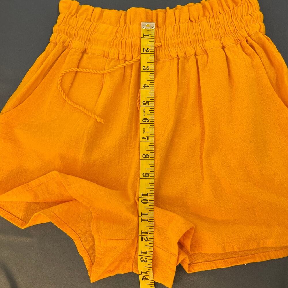 Abound Drawstring‎ Elastic Waist Casual Shorts with Pockets Color Orange Size S - Picture 5 of 6